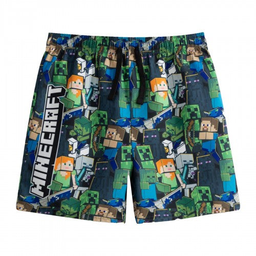 Front - Minecraft Boys Minecraft Character Swim Shorts