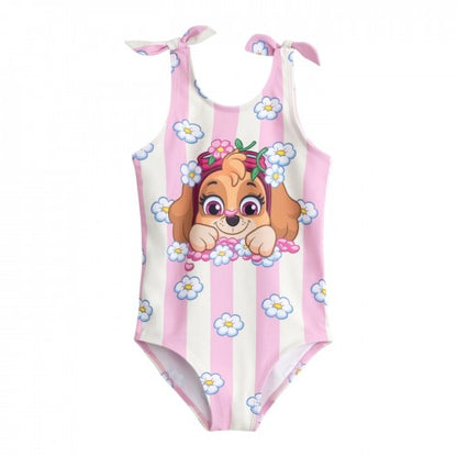 Front - Paw Patrol Girls Skye Polyester Blend One Piece Swimsuit