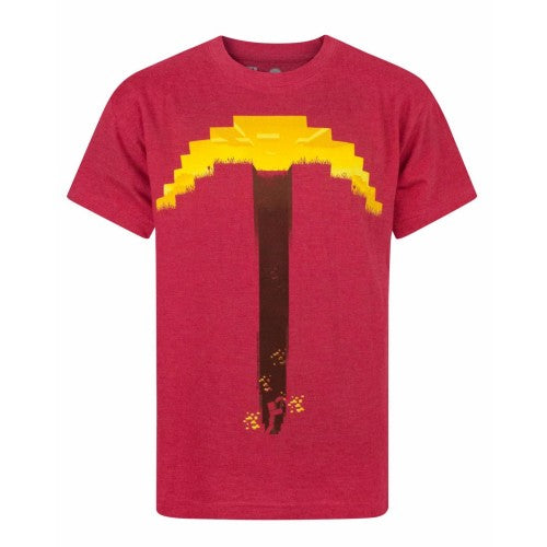 Front - Minecraft Childrens/Boys Official Pickaxe Design T-Shirt