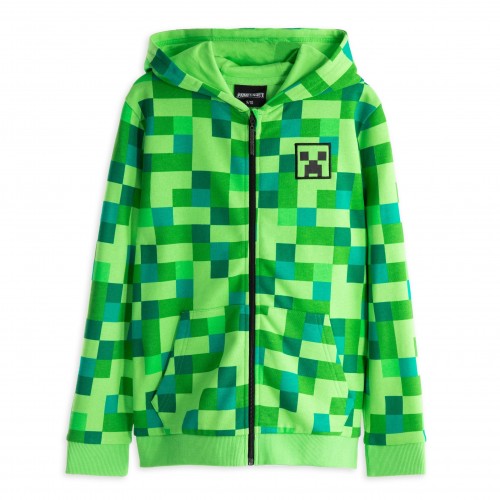 Front - Minecraft Childrens/Boys Creeper Character Hoodie