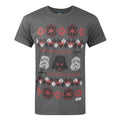 Front - Star Wars Mens Darth Vader Fair Isle Christmas T-Shirt