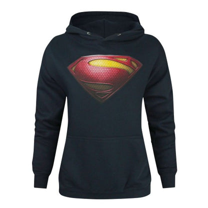 Front - Superman Womens/Ladies Man Of Steel Logo Hoodie