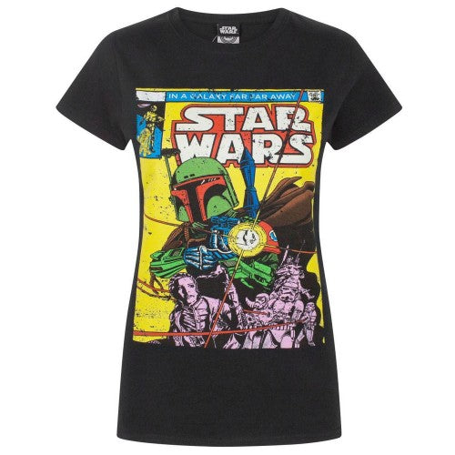 Front - Star Wars Womens/Ladies Boba Fett Comic T-Shirt