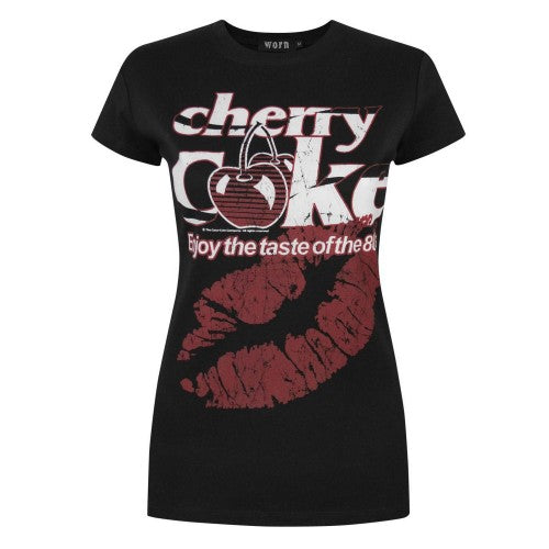Front - Worn Womens/Ladies Cherry Coke Taste Of The 80s T-Shirt