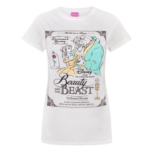 Front - Disney Womens/Ladies Beauty And The Beast Poster T-Shirt