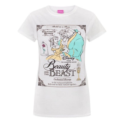 Front - Disney Womens/Ladies Beauty And The Beast Poster T-Shirt