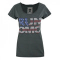 Front - Amplified Womens/Ladies Run DMC USA Diamante T-Shirt