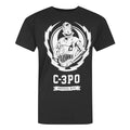 Front - Star Wars Official Mens C-3PO Lightning Crest T-Shirt