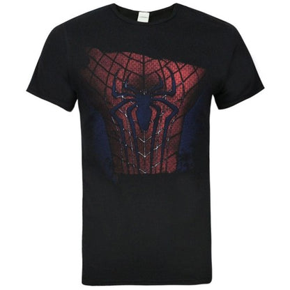 Front - Spider-Man Official Mens Ripped Chest T-Shirt
