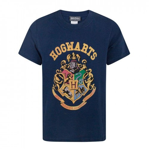 Front - Harry Potter Childrens Boys Hogwarts Crest T-Shirt