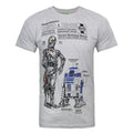 Front - Star Wars Official Mens Haynes Manual Star Wars C3PO R2D2 T-Shirt