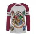 Front - Harry Potter Official Girls Hogwarts Raglan T-Shirt