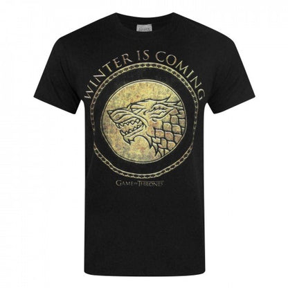 Front - Game Of Thrones Official Mens Gold Shield T-Shirt