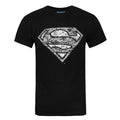 Front - Superman Official Mens Distressed Silver Logo T-Shirt