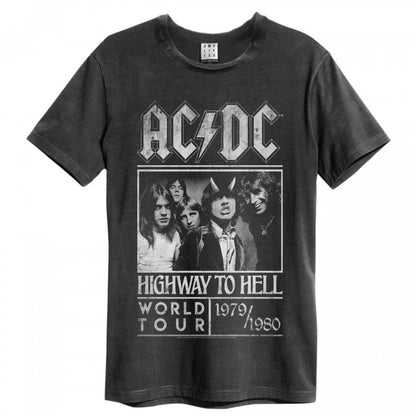 Front - Amplified Mens AC/DC Highway To Hell Poster Mens T-Shirt