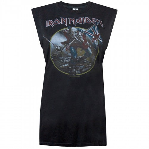 Front - Amplified Womens/Ladies Iron Maiden Trooper Sleeveless T-Shirt