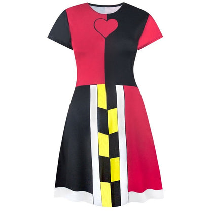 Front - Alice in Wonderland Womens/Ladies Queen of Hearts Costume Dress