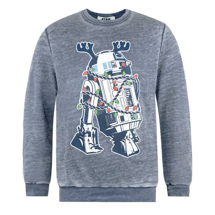 Front - Star Wars Unisex Adults R2D2 Decorations Christmas Sweatshirt