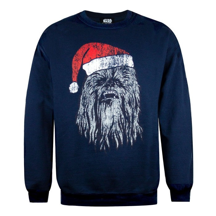 Front - Star Wars Unisex Adults Chewbacca Christmas Hat Sweatshirt