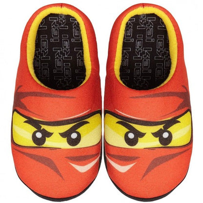 Front - Lego Ninjago Boys Red Ninja Kai Slippers