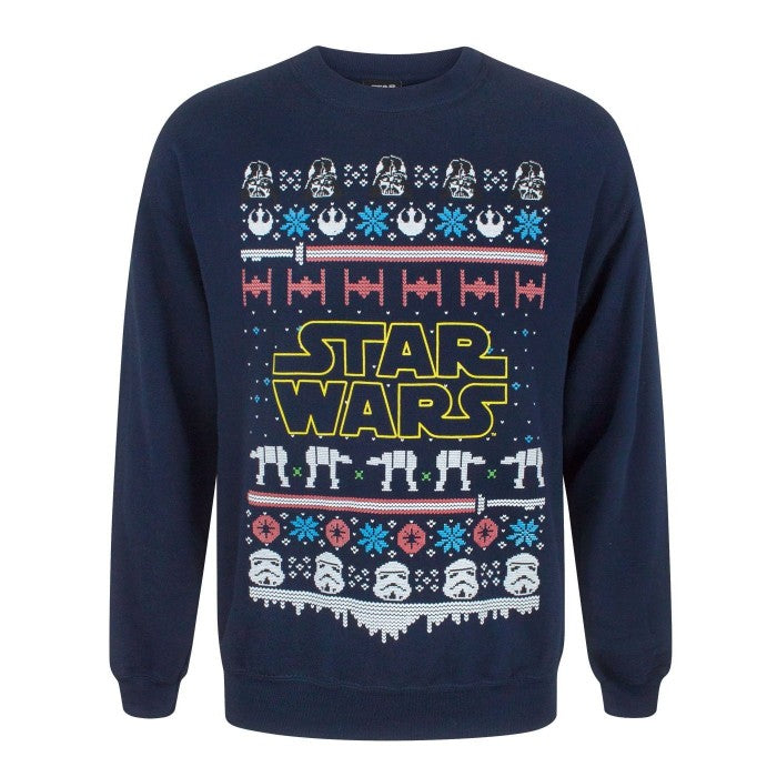 Front - Star Wars Unisex Logo Christmas Sweatshirt