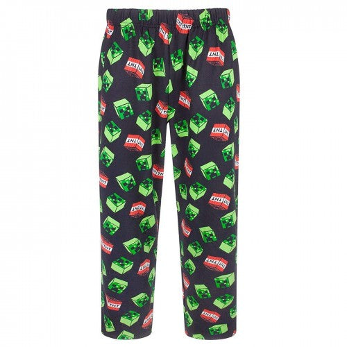 Front - Minecraft Mens Creeper TNT Pyjama Bottoms