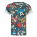 Front - Captain America Mens Comic Sublimation T-Shirt