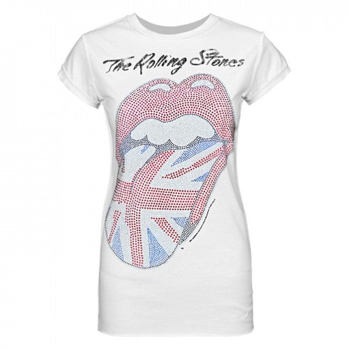 Front - Amplified Womens/Ladies UK Diamante Lick The Rolling Stones T-Shirt
