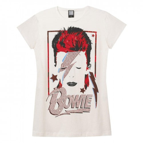Front - Amplified Womens/Ladies Aladdin Sane David Bowie T-Shirt