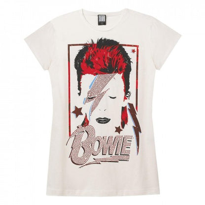 Front - Amplified Womens/Ladies Aladdin Sane David Bowie T-Shirt