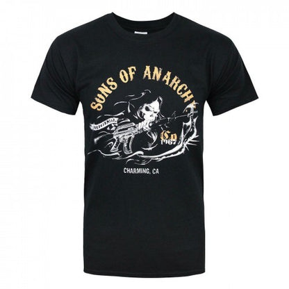 Front - Sons Of Anarchy Mens Charming CA T-Shirt