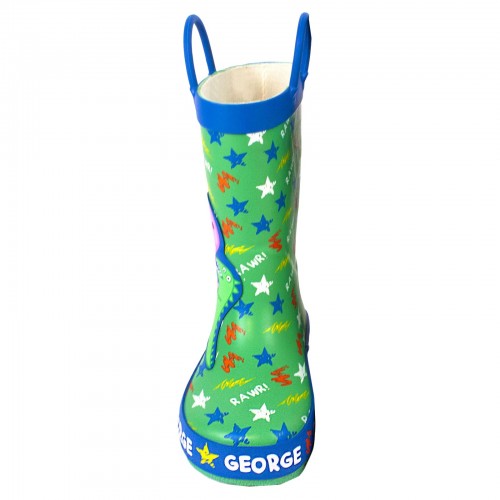 Front - Peppa Pig Boys George Pig Dinosaur Wellington Boots