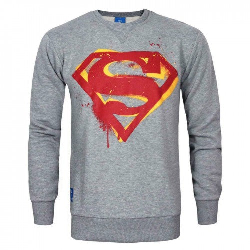 Front - Superman Mens Stencil Sweatshirt