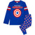 Front - Captain America Boys Shield Long Pyjama Set