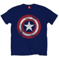 Front - Captain America Mens Distressed Logo T-Shirt