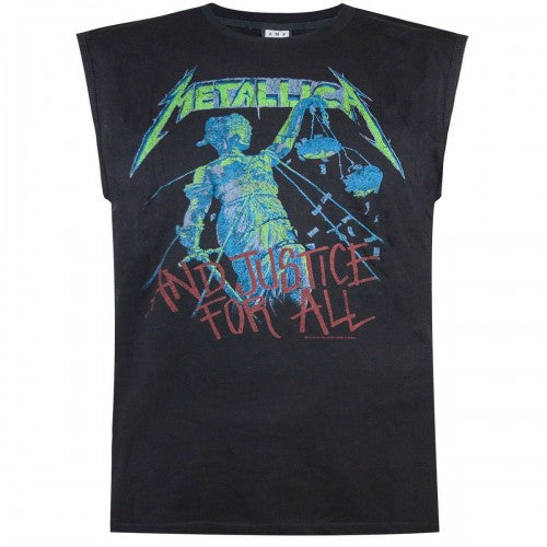 Front - Amplified Mens Justice For All Metallica Sleeveless T-Shirt