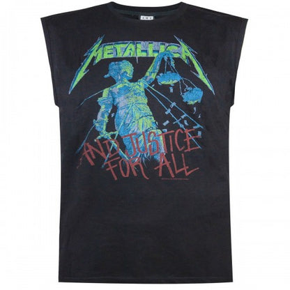 Front - Amplified Mens Justice For All Metallica Sleeveless T-Shirt