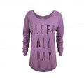 Front - Junk Food Womens/Ladies Sleep All Day Rock All Night Oversized Top