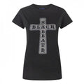 Front - Black Sabbath Womens/Ladies Cross Logo Diamante T-Shirt
