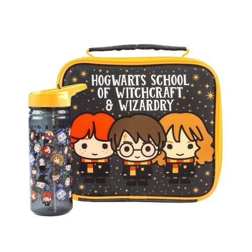 Front - Harry Potter Chibi Lunch Bag and Bottle Set