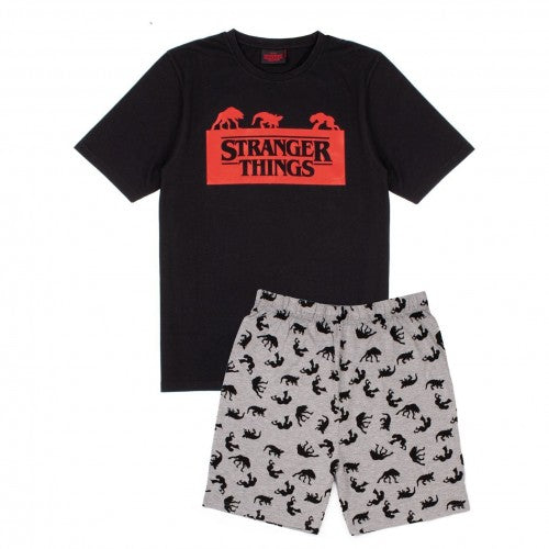 Front - Stranger Things Mens Short Pyjama Set