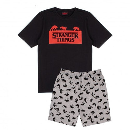 Front - Stranger Things Mens Short Pyjama Set