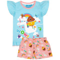 Front - Hey Duggee Girls Unicorn Frill Pyjama Set