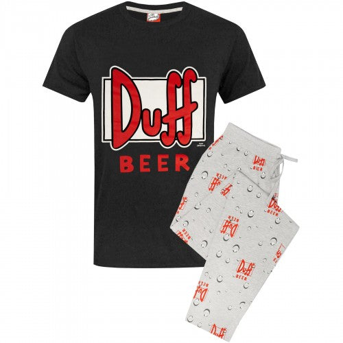 Front - The Simpsons Mens Duff Beer Pyjama Set