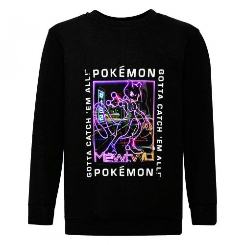 Front - Pokemon Childrens/Kids Lenticular Mewtwo Pikachu Sweatshirt