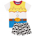 White-Yellow-Blue-Black - Front - Toy Story Girls Cowgirl Jessie Short Pyjama Set