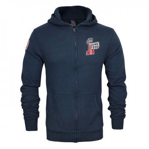Front - Junk Food Mens American 1 Flag Full Zip Hoodie