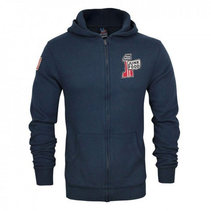 Front - Junk Food Mens American 1 Flag Full Zip Hoodie