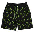 Front - Rick And Morty Mens Pickle Rick Swim Shorts