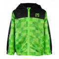 Front - Minecraft Boys Creeper Hooded Waterproof Jacket